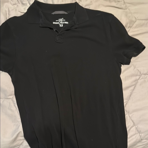 Classic Black Polo Shirt with Short Sleeves - Picture 1 of 1